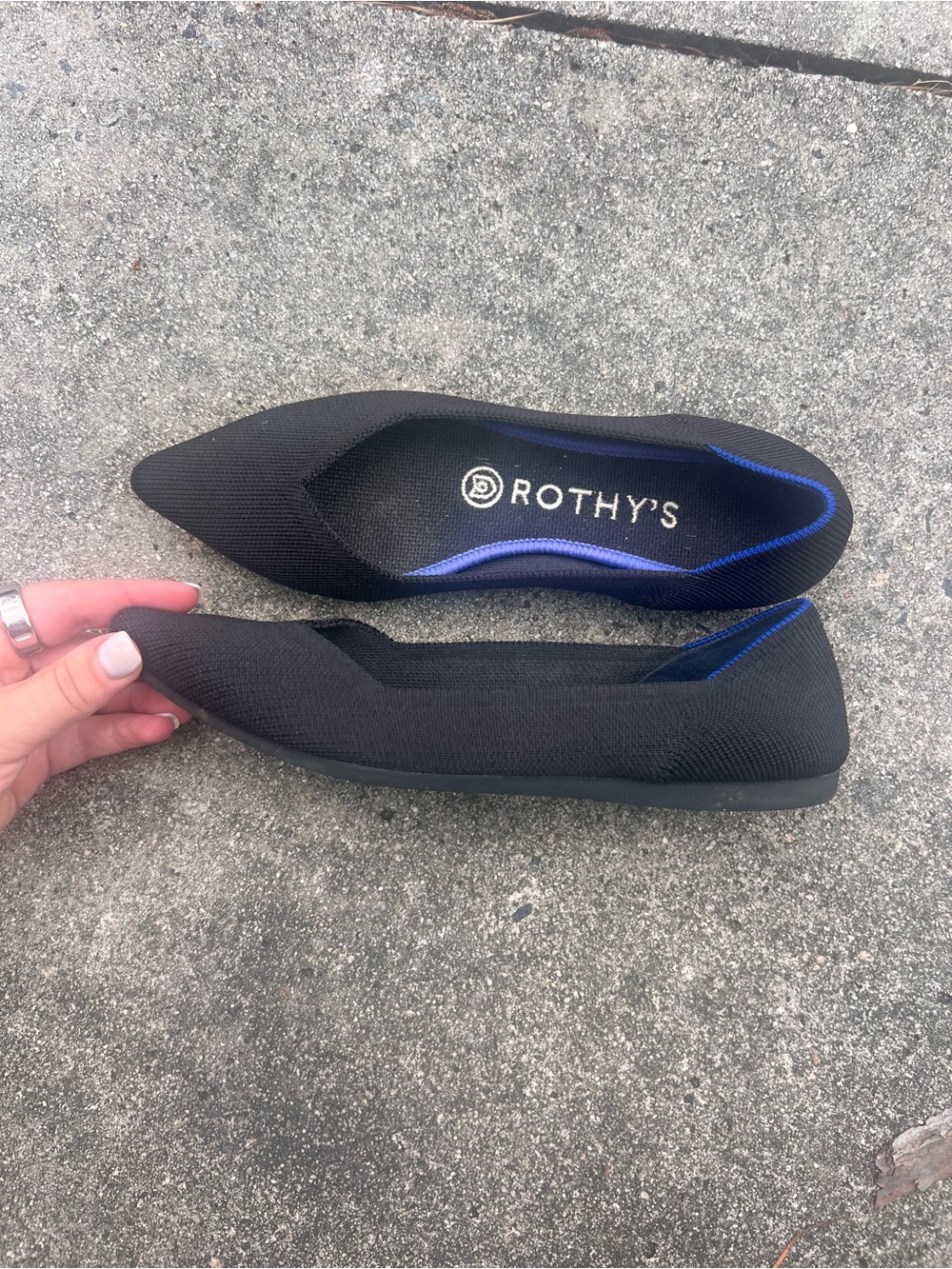 Rothy's The Point Solid Black Flats - Picture 3 of 6